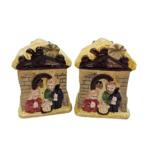 Jay China Nativity Salt & Pepper Shakers Ceramic Small Christmas Holiday Decor